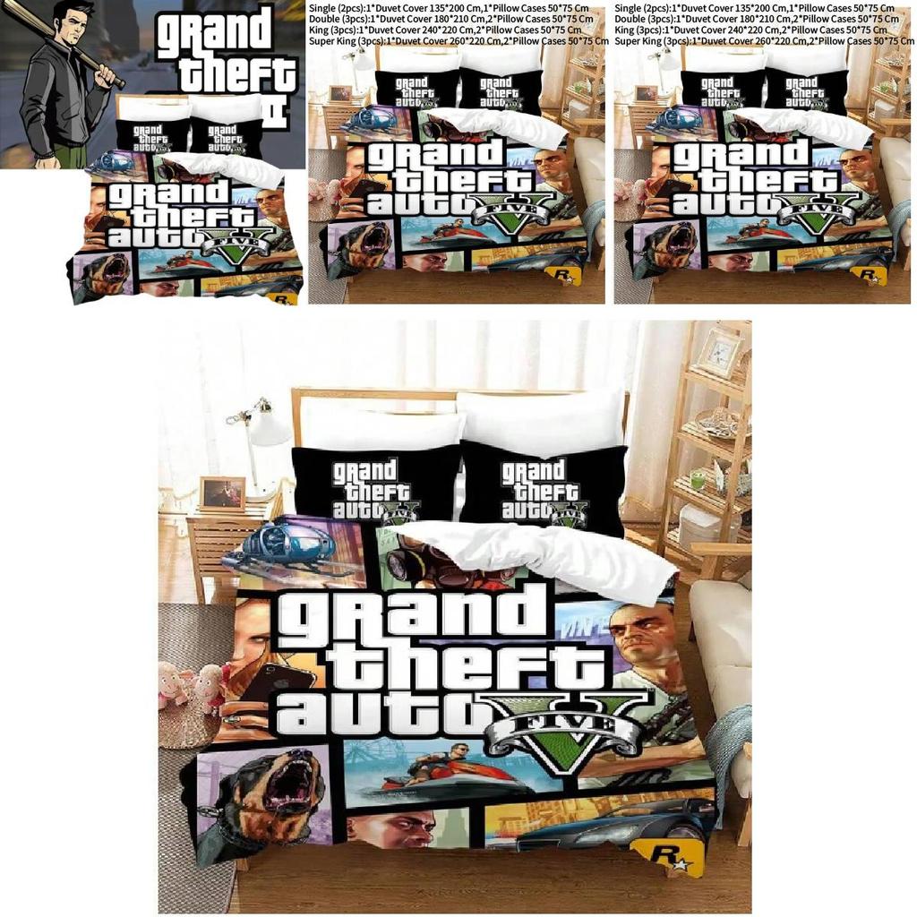 Постельное белье Grand Theft Auto, мультяшный пододеяльник и наволочки в современном стиле для декора спальни