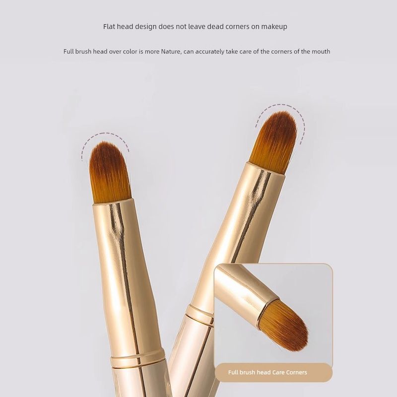 Lip Brush, Lipstick Brush, Retractable and Portable, Blending, Professional Makeup Artist Special, High-End Makeup Brush with Cover, Lip Mask Brush