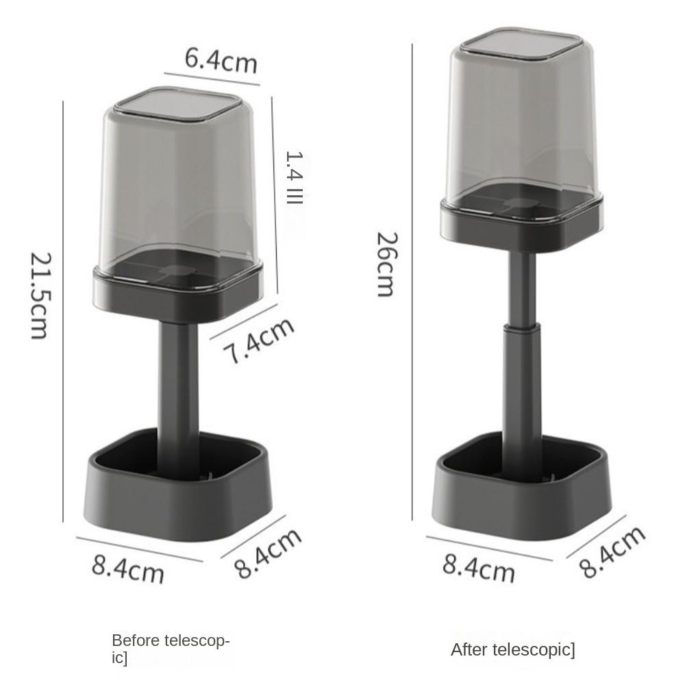 Adjustable Height Toothbrush Holder Dust Drainage Storage Box Toothbrush Organizer Bathroom