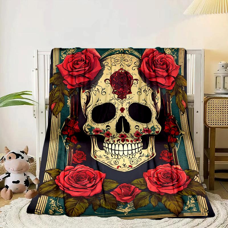 Day Of The Dead Skull Blanket Flannel Blanket Throw Blanket Sofa Cover Blanket Soft Premium Blanket Picnic Blanket Tv Blanket Gifts