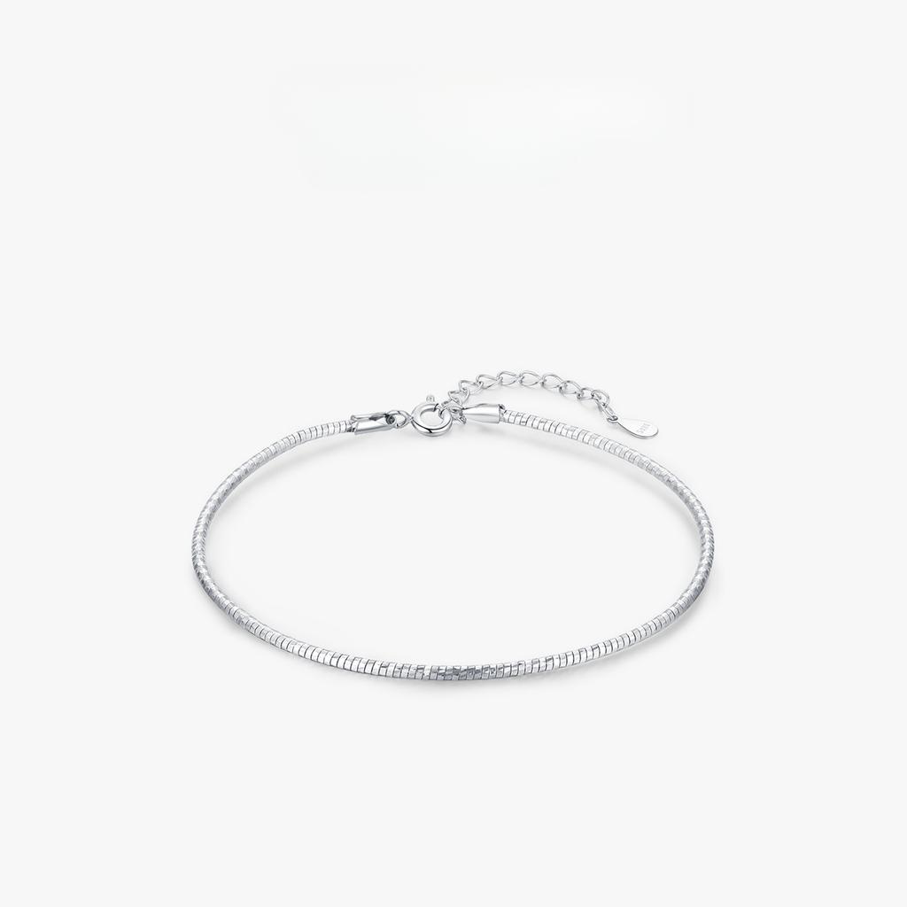 Браслет из стерлингового серебра 925 пробы со змеиной костью для женской ниши, простые и универсальные украшения ручной работы