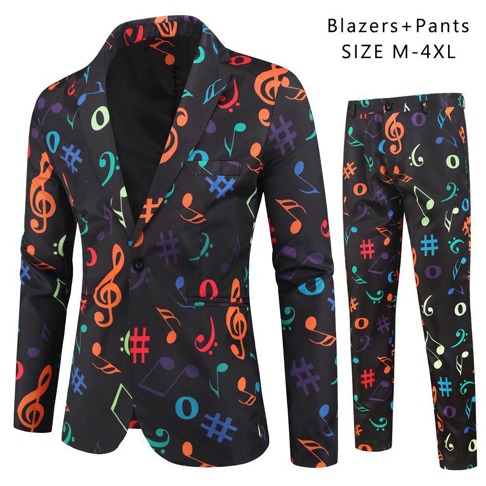 2023 Мужской повседневный костюм-тройка в европейском и американском стиле с 3D-печатью: Жилет, брюки и куртка