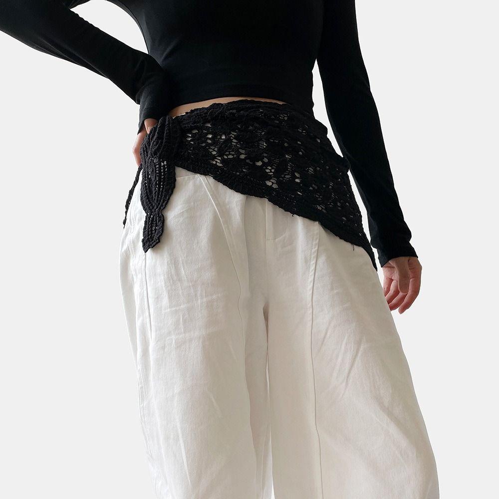 Fake Collar Lace Shawl White Flower Scarves Elegant Lace Triangle Scarf Women