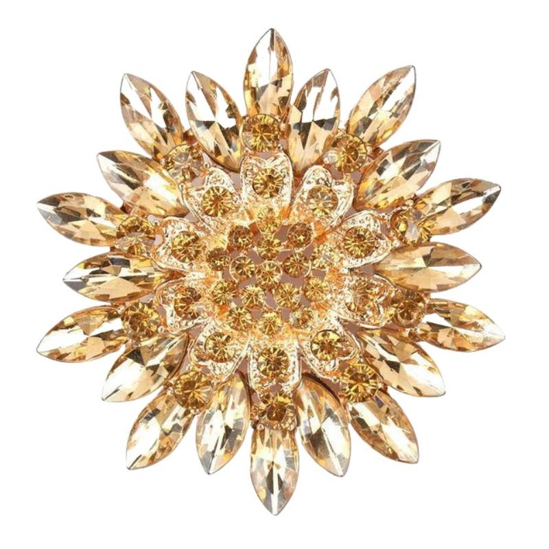 Women Vintage Crystal Baroque Brooches Pins Exquisite Retro Flower Badges Corsage Party Clothing Accessories Pins