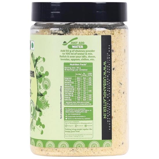 Urban Platter South Indian Style Instant Coconut Green Chutney Powder, 200g [Nariyal Ki Chutney, Just Add Water]
