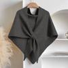 Women's Fashionable Knitted Shawl Wool Open Collar Shoulder Top Shawl Scarf