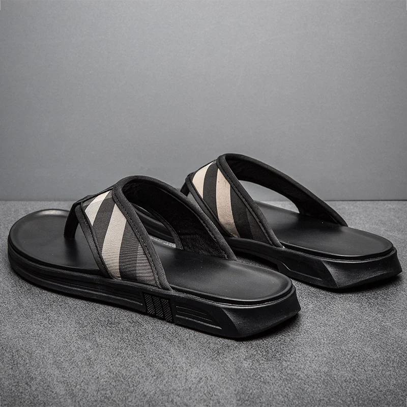 Летние мужские тапочки, шлепанцы люксового бренда, дышащая дизайнерская нескользящая повседневная обувь, высококачественные удобные пляжные сандалии, мокассины