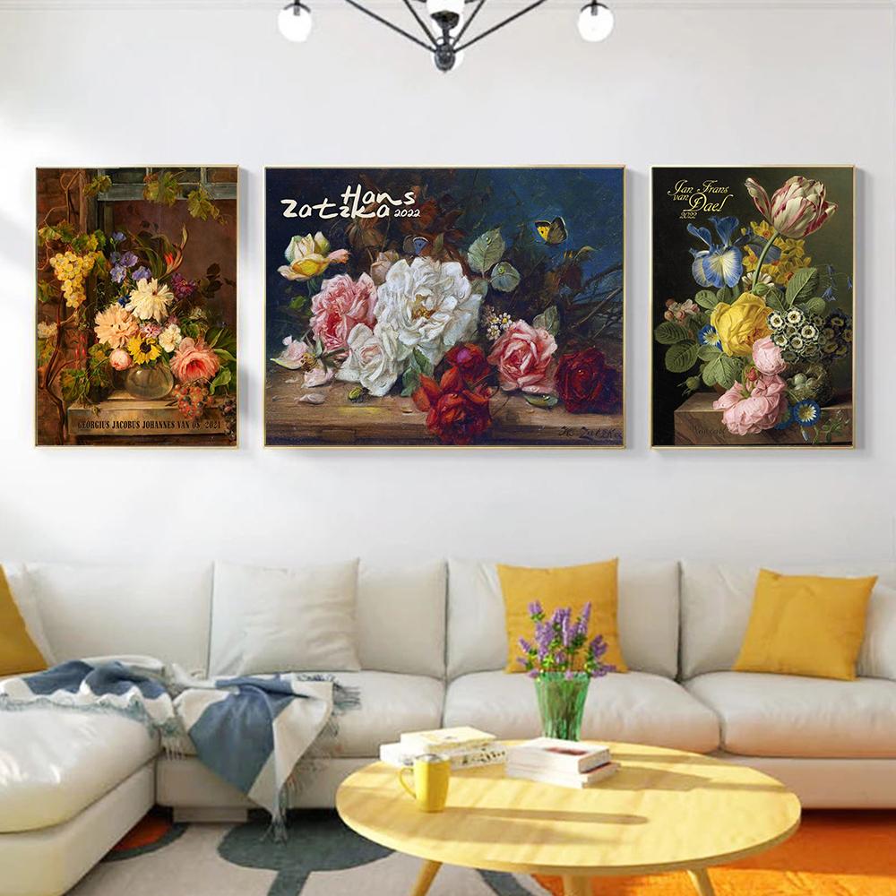 Натюрморт, жанровая картина на холсте, настенная живопись, скандинавские винтажные постеры с цветами и принтами для гостиной, украшения дома