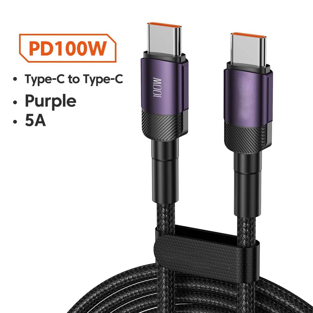 100W Type C To USB C Cable PD 3.0 Quick Charge 4.0 Fast Charging Type C To Type C for iPhone 15 Macbook Samsung Xiaomi