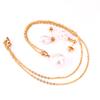 LUXUKISSKIDS Trendy Fake White Pearl Stainless Steel Chain Necklaces Earrings Sets For Women Indian Jewellry Set parures bijoux