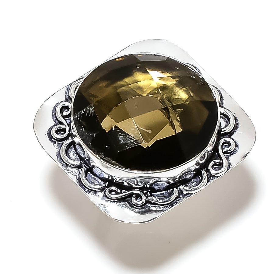 Topaz Gemstone Handmade 925 Sterling Silver Gift Jewelry Ring Size 8 l6B21