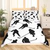 Ice Hockey Duvet Cover Twin Hockey Sports Player Bedding Set Winter Extreme Sports Game Comforter Cover Set Sports Arena Bedding