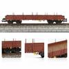 1 единица Evemodel Trains - Окрашенный коричневый вагон-платформа 40 футов масштаба HO с металлическими колесами C8764