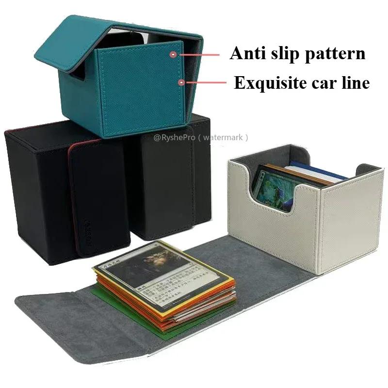 Commander Card Deck Box Fit 100+ Single Sleeved Card Storage Box Leather Magnet Magic Gathering Card Case for TCG CCG MTG Cards