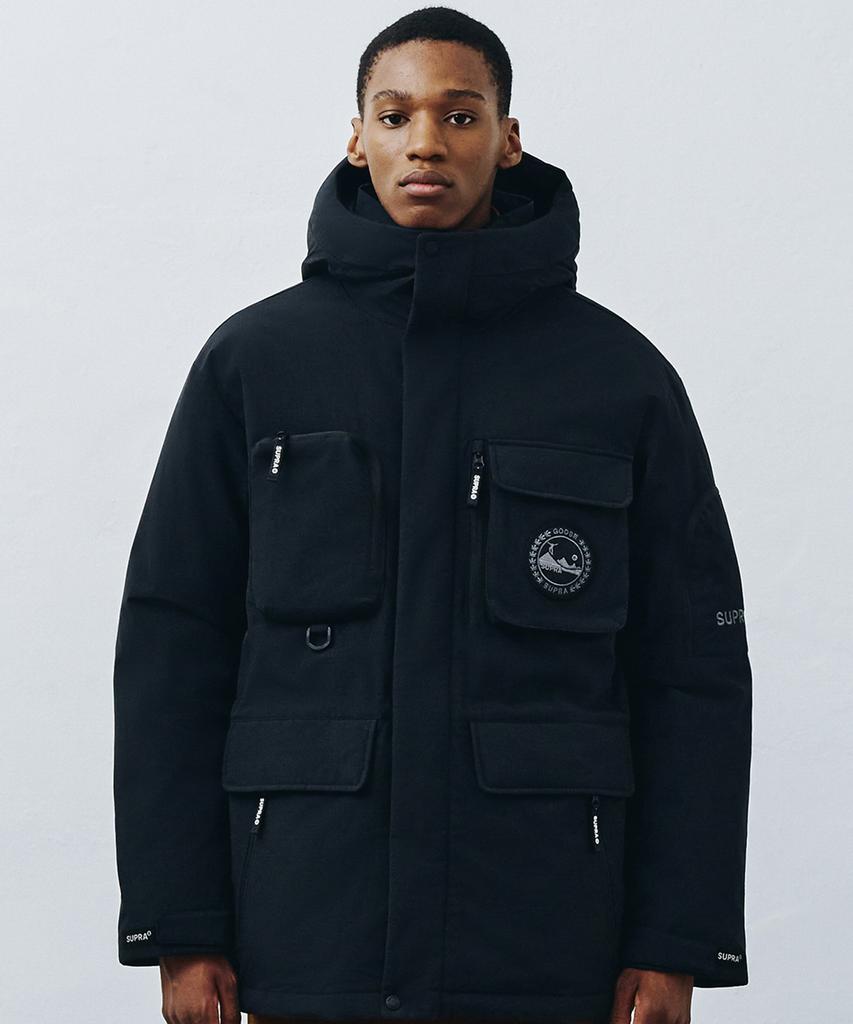Supra Pocket Mid Goose Down Jacket (Black)