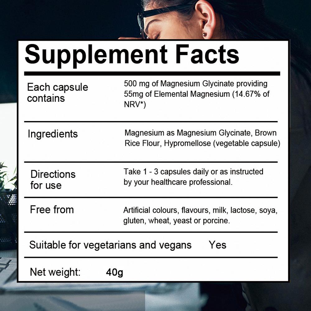 Chelated glycine magnesium 500 mg, 120 capsules