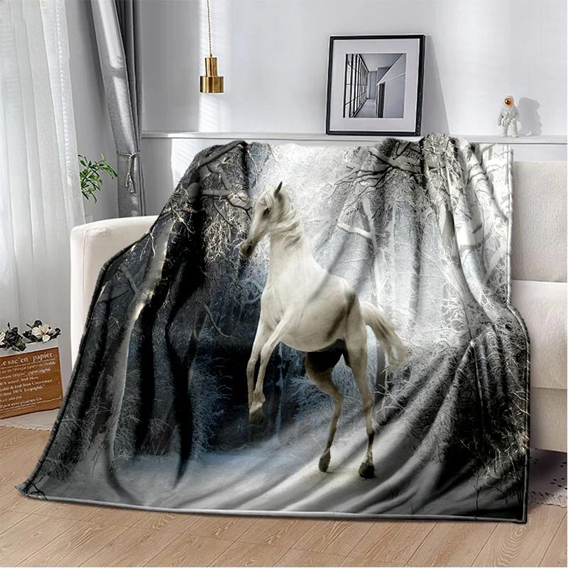 Одеяло с изображением лошади Pentium Gallant Steed, мягкое одеяло для дома, спальни, кровати, дивана, пикника, путешествия, офиса, детское одеяло