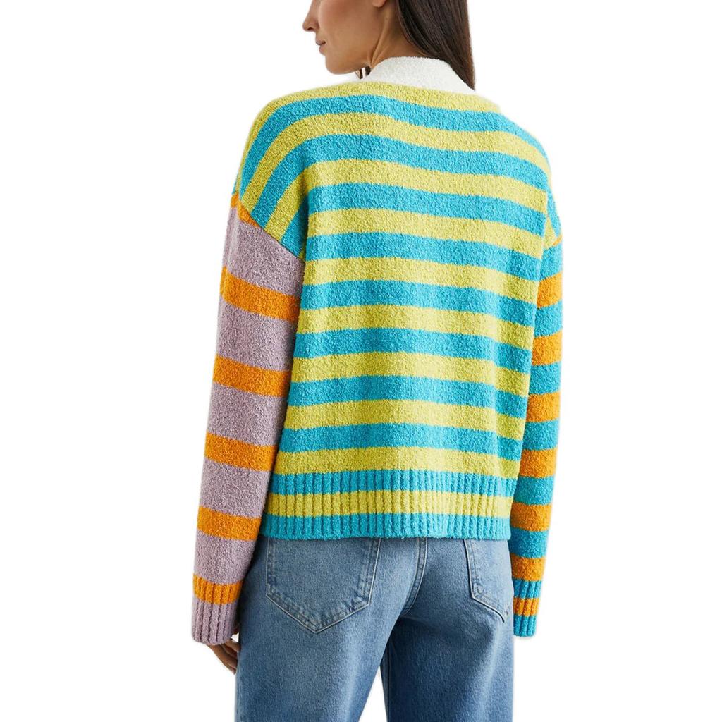 Женский свитер свободного кроя с полосатым принтом больших размеров, осень-зима 2019