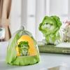 Aesthetic Miniature Cute Resin Vegetable Cabbage Dog Creative Animal Figurines Desktop Car Dashboard Home Decoration Gifts