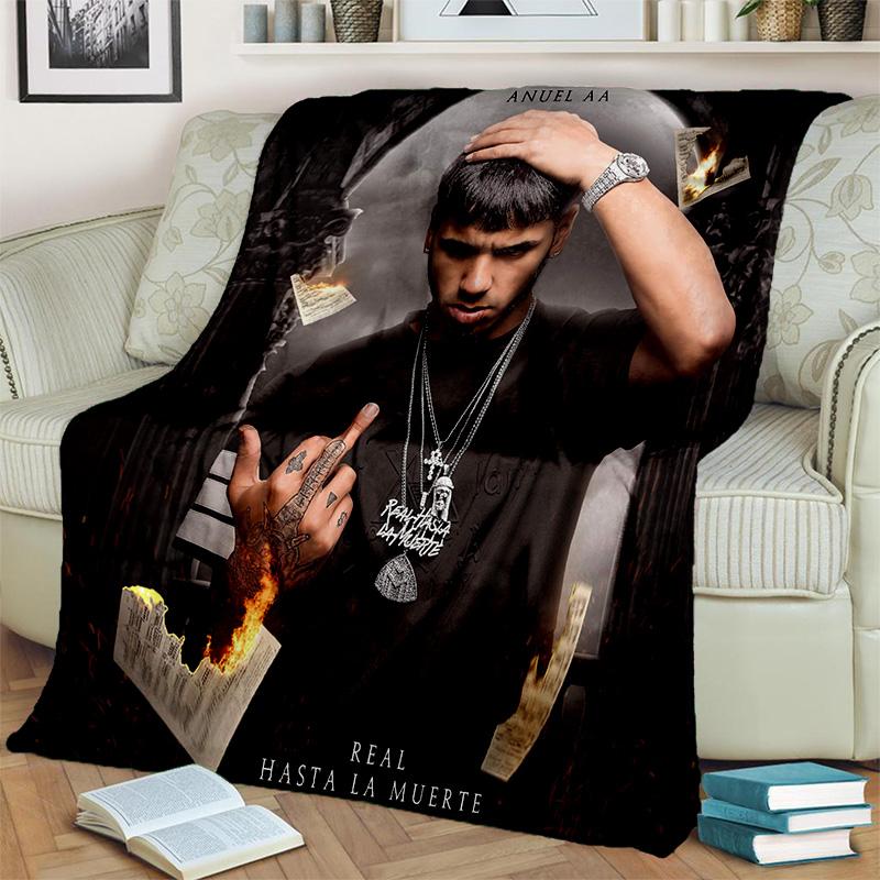 Бесплатное одеяло Anuel AA, рэпер, хип-хоп певец, мягкое одеяло для дома, спальни, кровати, дивана, пикника, путешествия, офиса, одеяло, детское одеяло