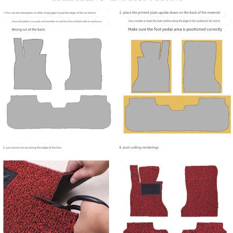 General Motors Car Floor Mats, Wire Loop Mats, Easy to Clean, Can Be Freely Cut, Single Piece Driver's Foot Mat, Waterproof Carpet