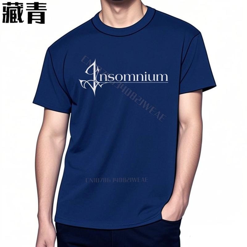 Top tees Brand Relaxed Fit Tshirt Insomnium Logo On Black Comfortable Streetwear Tshirts Fashion Soft Round Neck Tee