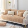 Simple Winter Solid Color Sofa Cushion Winter Soft Short Plush Cushions Seat Cushions Cover Towel Sofa Cover Non-Slip Thickened