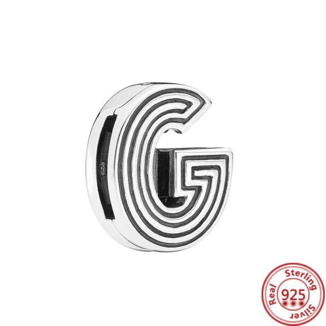 Стерлингового серебра 925 пробы, бусины, буквы, сердце, листья, круг, сверкающие клипсы, подвески, подходят для браслета с отражениями, ювелирные украшения