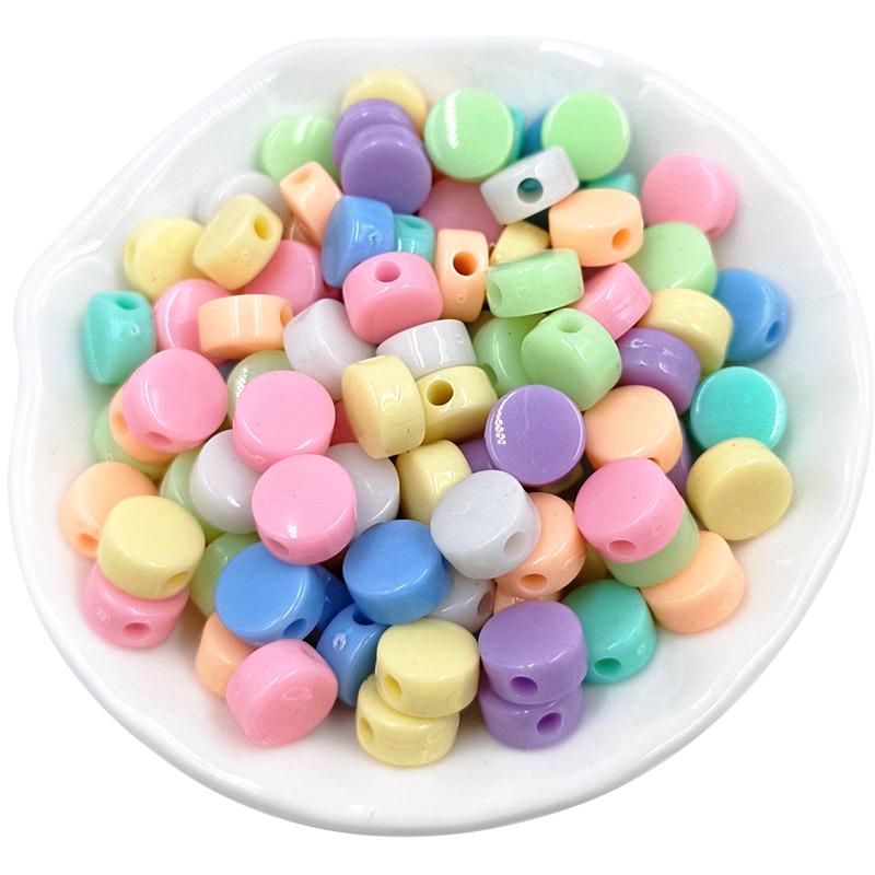 8/10mm Cream Flat Beads Jewelry Accessories Fashion 100Pcs Bracelet Necklace Making Macaron Color System DIY Round