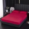 Waterproof Bed Sheet Mattress Cover Pad Solid Color Fitted Sheet with All-Around Elastic Rubber Band Bed Sheet No Pillowcases