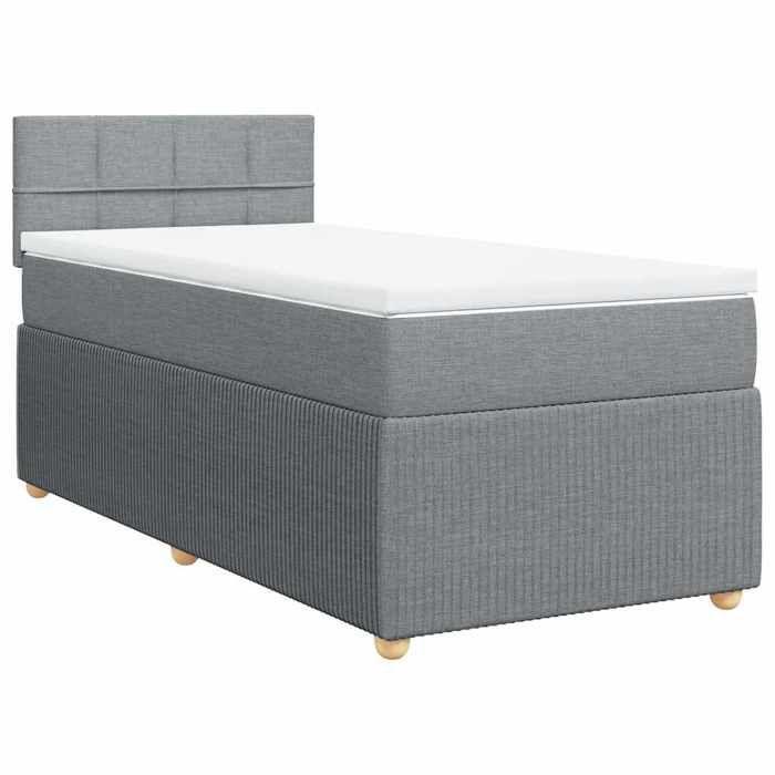 Maison Exclusive - Sommier à lattes de lit avec matelas Gris clair 90x200 cm Tissu