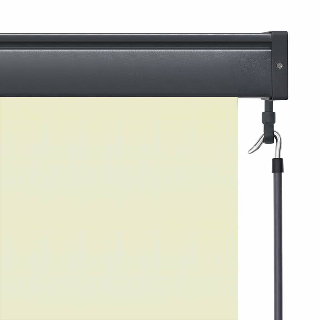 Cream Outdoor Roller Blind 180 x 250 cm Fabric and Aluminum
