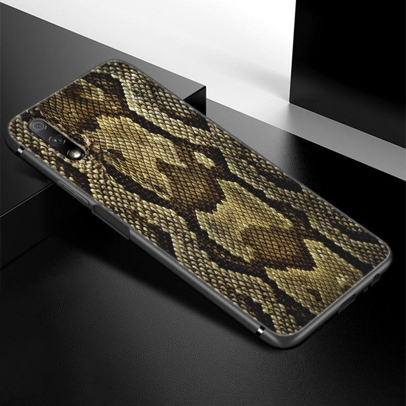 Модный чехол для телефона из змеиной кожи для Huawei Honor 7A 8A 9X 20 Pro 8 10X Lite 9A 8C 9C 20E 7S 8S 20S 8X 10i 20i 30i мягкий черный чехол