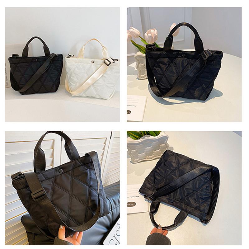 Женская однотонная сумка через плечо, большая вместимость, сумка-ведро с ромбовидной решеткой, регулируемый ремень, повседневная сумка-тоут, одинарная сумка через плечо MIT