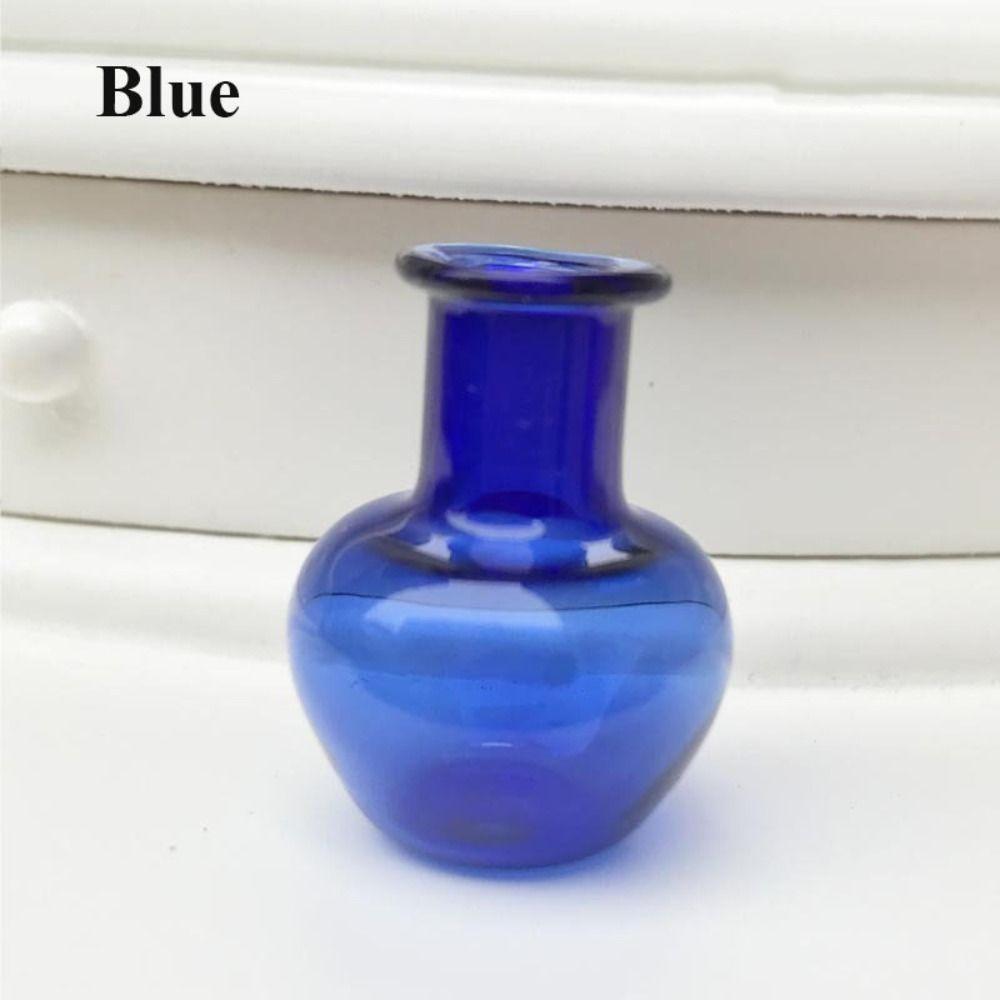 Красочный 1:12 2,5 см Мини-Стеклянная Ваза Ручной Работы Кукольный Дом Миниатюры Ваза Кукольный Дом Декор Кухонный Орнамент DIY Аксессуары