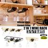 3//5/7 Slot Iron Wine Rack Glasses Holder Bartender Stemware Hanging Rack Bar Tool Under Cabinet Stemware Organizer Glass Goblet Iron Rack