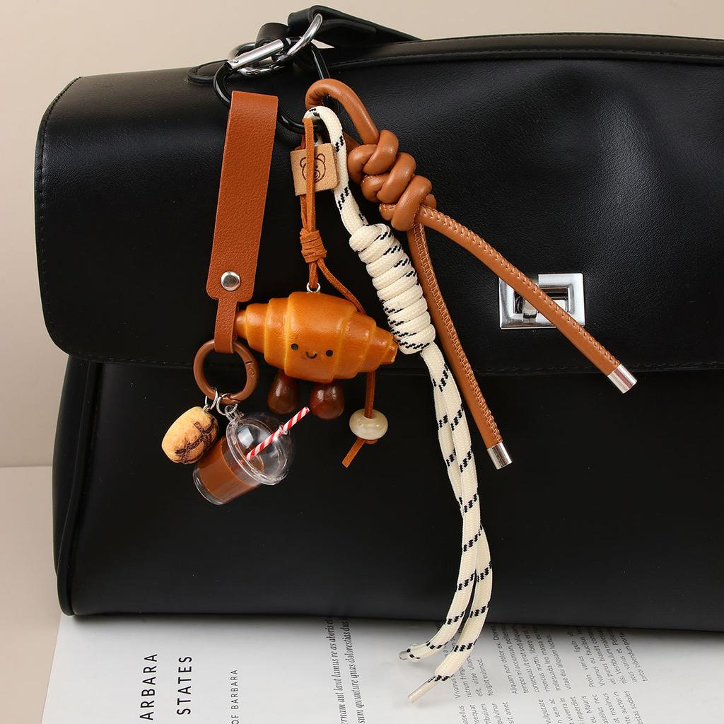 Baking Simulated Baked Pastry Phone Lanyard Pretzel Croissant Bag Charm Unique Cozy Accessory for Daily & Decor Use Bag Charm