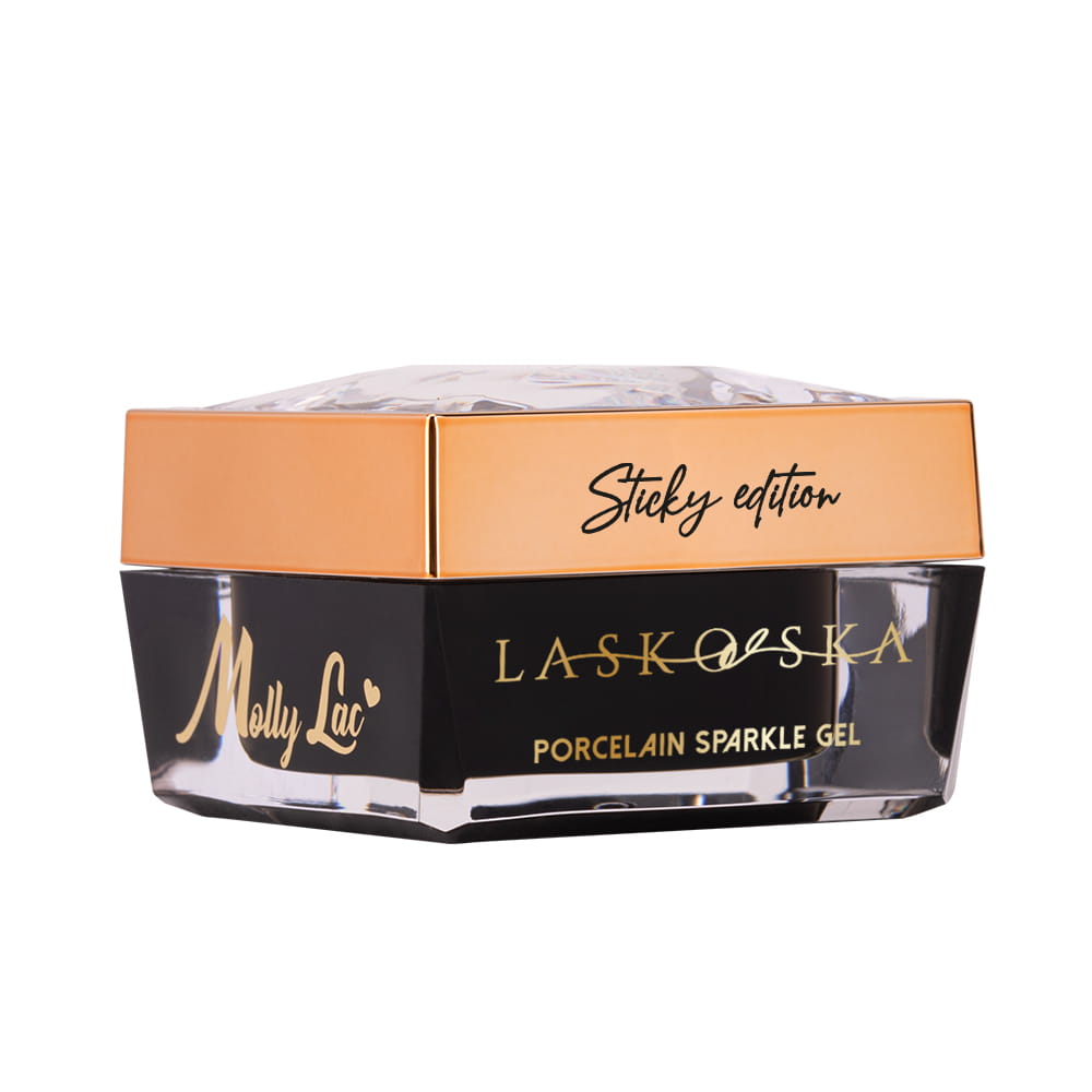 Żel Budujący Do Paznokci Porcelain Sparkle Gel Sticky Edition Laskovska Light Nude Mollylac 50 G