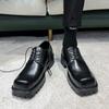 Square Head Leather Shoes Summer Trend Platform Casual Derby Shoes Men'S Japanese Niche Design Men'S Shoes 36721-T