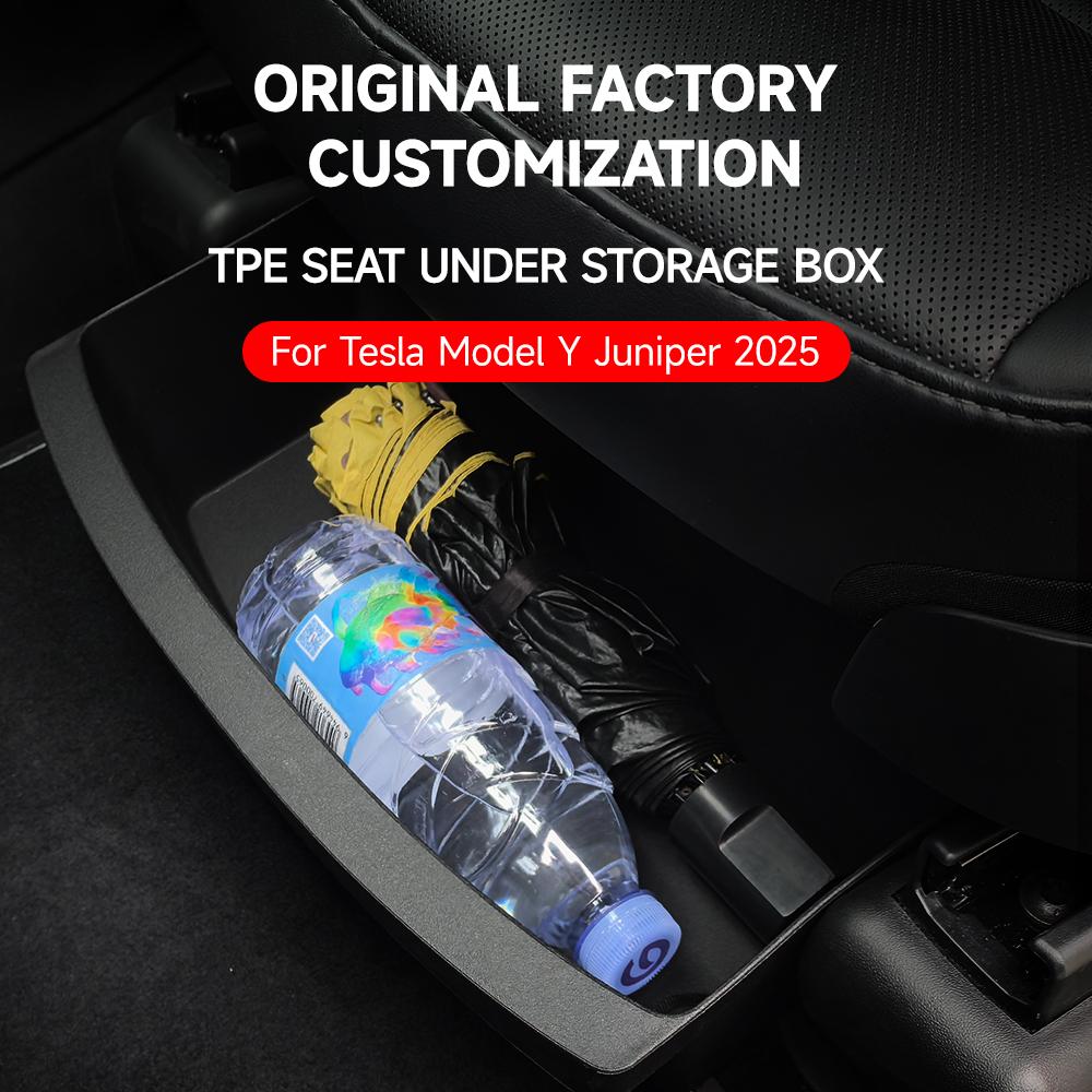 Для 2025 года Tesla Новая Модель Y Запуск Juniper 2 шт. Подсиденный ящик-органайзер из TPE Чехол-поддон Аксессуары для интерьера автомобиля