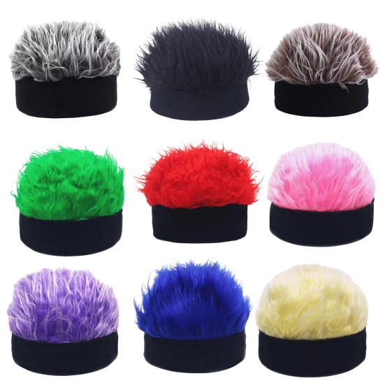 Новинка, козырек из искусственных волос для мужчин, регулируемая шляпа с шипами для парика с острыми короткими волосами, уличная хип-хоп-шляпа для фестивалей, вечеринок