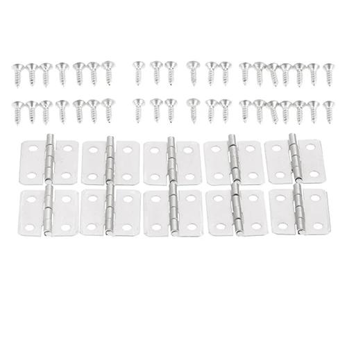 10Pcs Antique Door Cabinet Luggage Furniture Hinges Jewelry Wood Boxes Hinge Home Decoration w/Screw 18*16mm Bronze/Silver/Gold