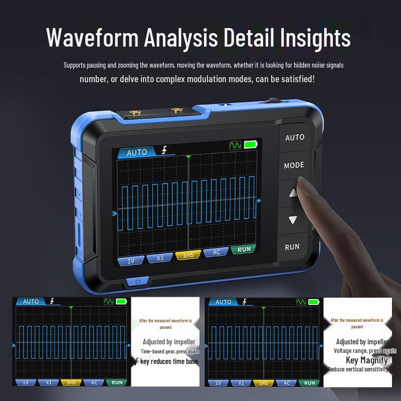 FNIRSI DSO153 Portable Multifunctional Digital Oscilloscope & Mini Signal Generator, 1MHz Bandwidth