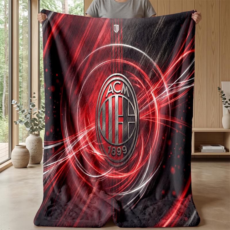 AC Milan Theme blanket Soft Flannel Blanket Plush Throw Blanket Cozy Sofa Bed Blanket for Home Decor