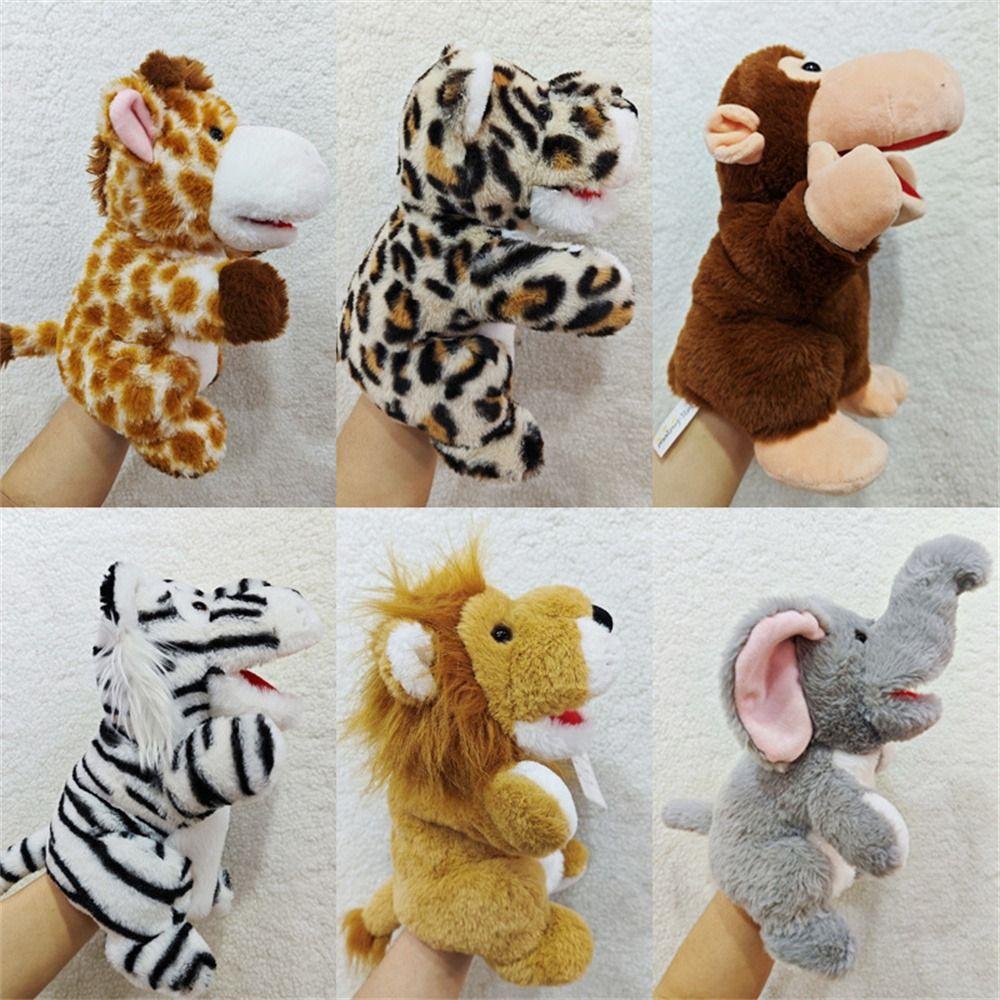 Jungle Animal Animal Hand Puppets Movable Mouth Plush Hand Doll Birthday Gift Preschool