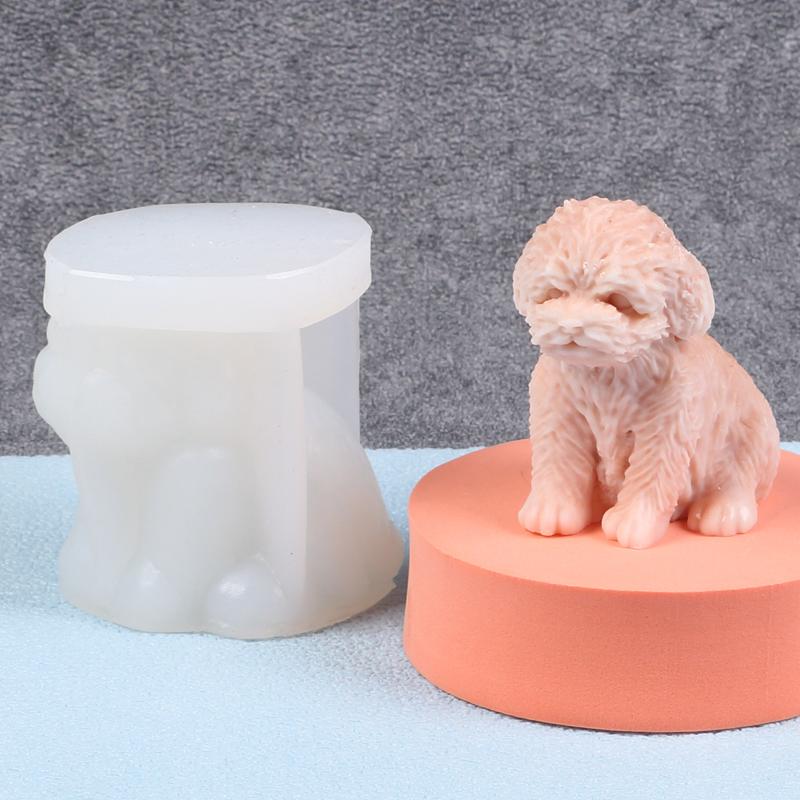 3D Силиконовая форма для свечей Тедди Собака Домашний питомец Щенок Мыло Ароматерапия Украшение Воск Глина Гипс Эпоксидная смола Формы Домашний декор