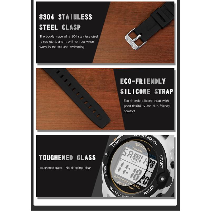 SANDA Новые студенческие спортивные электронные часы, мужские молодежные многофункциональные уличные часы, часы для мальчиков