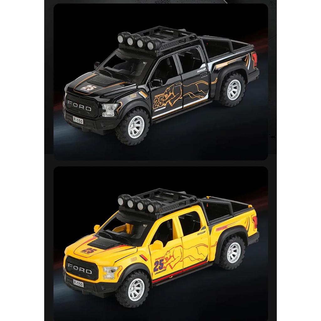 1/32 Ford F150 Raptor Alloy Car Model Sound and Light Pull Back Children's Toy Collectibles Birthday Gift