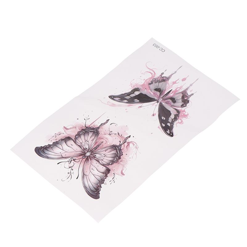 1 лист, красочные временные татуировки с бабочками для женщин и мужчин, поддельные татуировки, наклейки для взрослых, лицо, руки, боди-арт, татуировки