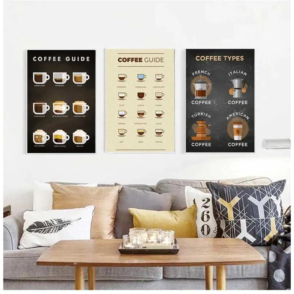 Kitchen Bars Cafe Posters Vintage Coffee Canvas Paintings Nordic Coffee Menu Wall Art Prints Pictures for Living Room Home Decor